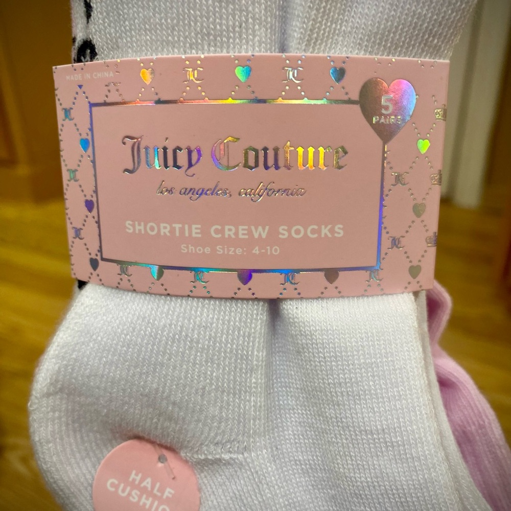 👑 JC 👑 Old English embroidered socks NWT size 4~10 JUICY COUTURE - Picture 6 of 12